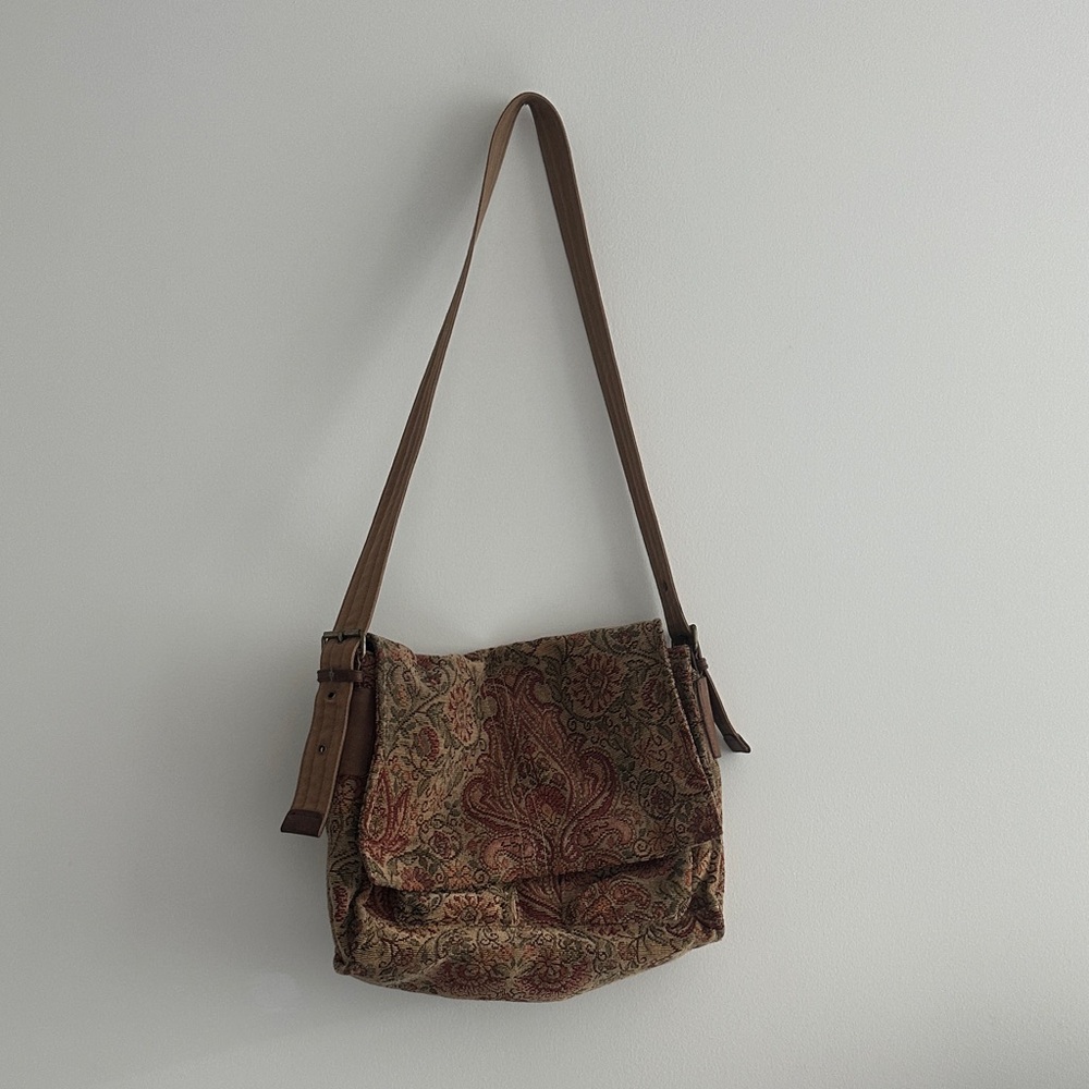 Vintage Fossil Paisley Tapestry Messenger Bag - Picture 2 of 9
